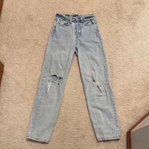 Wild Fable Distressed Light Denim Straight Jeans